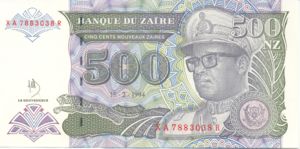 Zaire, 500 New Zaire, P63a