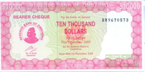 Zimbabwe, 10,000 Dollar, P22c