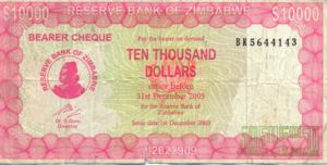Zimbabwe, 10,000 Dollar, P22d