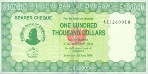 Zimbabwe, 100,000 Dollar, P32