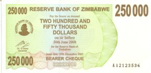 Zimbabwe, 250,000 Dollar, P50