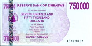 Zimbabwe, 750,000 Dollar, P52