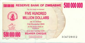 Zimbabwe, 500,000,000 Dollar, P60