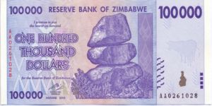 Zimbabwe, 100,000 Dollar, P75