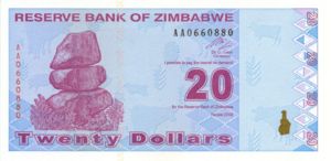 Zimbabwe, 20 Dollar, P95