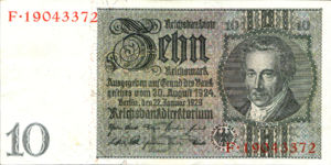 Germany, 10 Reichsmark, P180a B