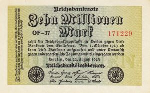 Germany, 10,000,000 Mark, P106d v2