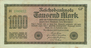 Germany, 1,000 Mark, P76g v1