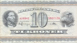 Denmark, 10 Krone, P44o, P44z