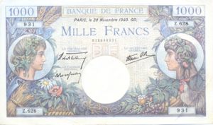 France, 1,000 Franc, P96a