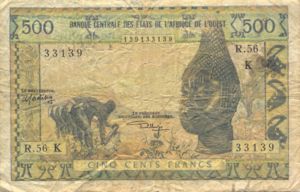 West African States, 500 Franc, P702Kl