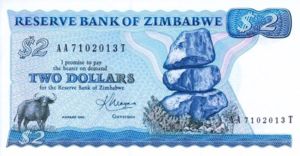 Zimbabwe, 2 Dollar, P1b