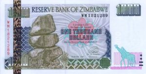 Zimbabwe, 1,000 Dollar, P12a