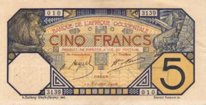 French West Africa, 5 Franc, P5Bc