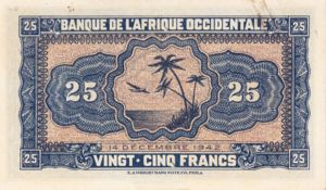 French West Africa, 25 Franc, P30a