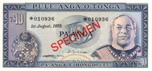 Tonga, 10 PaAnga, CS1
