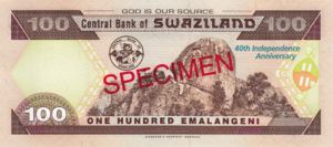 Swaziland, 100 Lilangeni, P34s