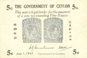 Ceylon, 5 Cent, P42a