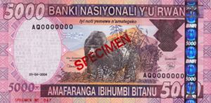 Rwanda, 5,000 Franc, P33as