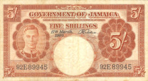 Jamaica, 5 Shilling, P45 v1
