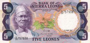 Sierra Leone, 5 Leone, P7g