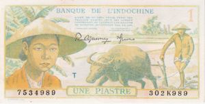 French Indochina, 1 Piastre, P74 T