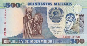 Mozambique, 500 Meticais, P134