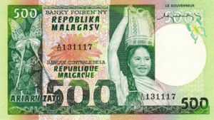 Madagascar, 100/500 Ariary/Franc, P64a