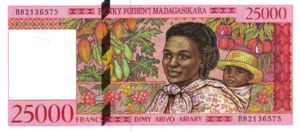 Madagascar, 5000/25000 Ariary/Franc, P82