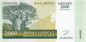 Madagascar, 2000/10000 Ariary/Franc, P83