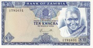 Zambia, 10 Kwacha, P22a