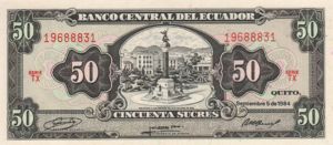 Ecuador, 50 Sucre, P122a Sign.1