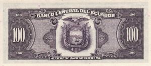 Ecuador, 100 Sucre, P123 Sign.2