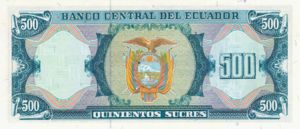 Ecuador, 500 Sucre, P124A Sign.3