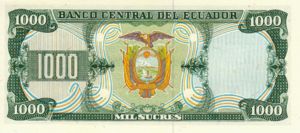 Ecuador, 1,000 Sucre, P125a Sign.2