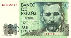Spain, 1,000 Peseta, P158