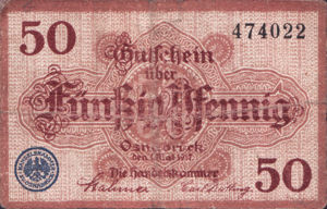 Germany, 50 Pfennig, O26.2d