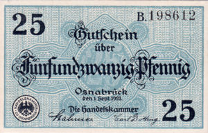 Germany, 25 Pfennig, O26.4b