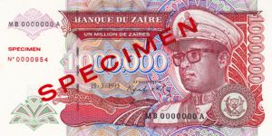 Zaire, 1,000,000 Zaire, P45as