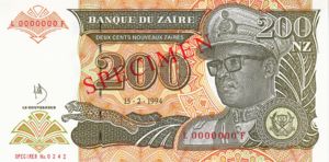 Zaire, 200 New Zaire, P62s