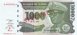 Zaire, 1,000 New Zaire, P66s