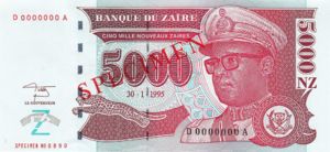 Zaire, 5,000 New Zaire, P68s