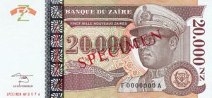 Zaire, 20,000 New Zaire, P72s