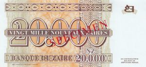Zaire, 20,000 New Zaire, P72s