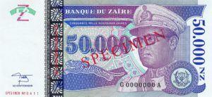 Zaire, 50,000 New Zaire, P74s