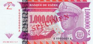 Zaire, 1,000,000 New Zaire, P79s