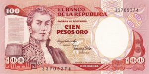 Colombia, 100 Peso Oro, P426a v1