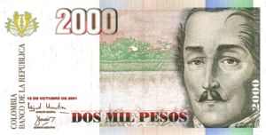 Colombia, 2,000 Peso, P451c