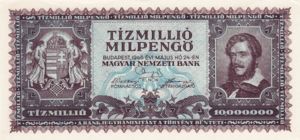 Hungary, 10,000,000 Milpengo, P129