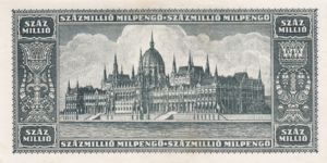 Hungary, 100,000,000 Milpengo, P130